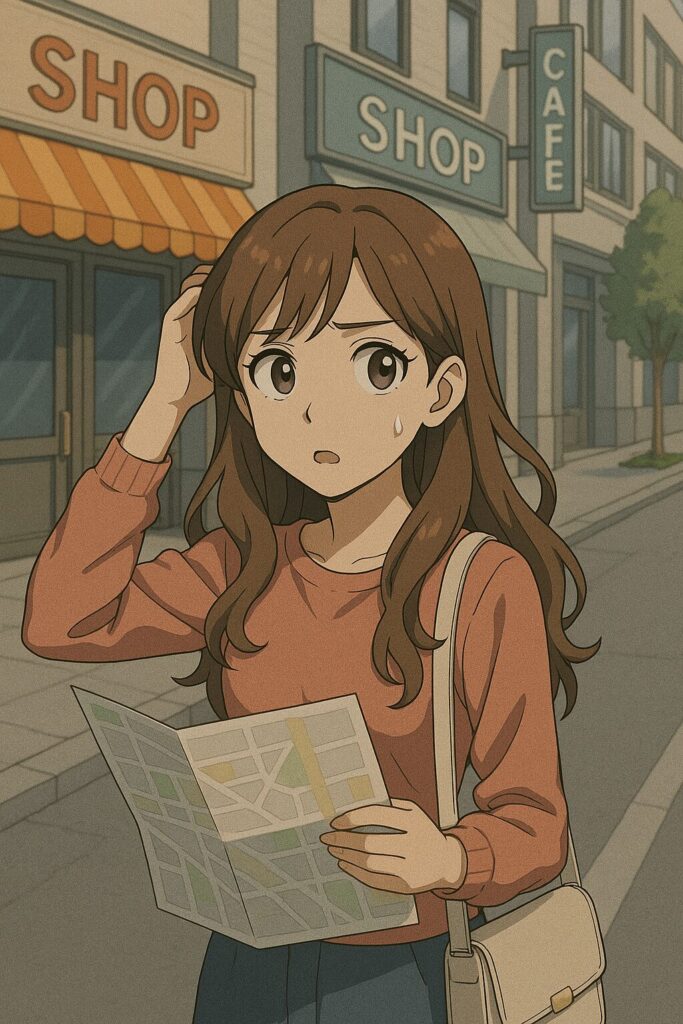 女性客が迷ってる画像