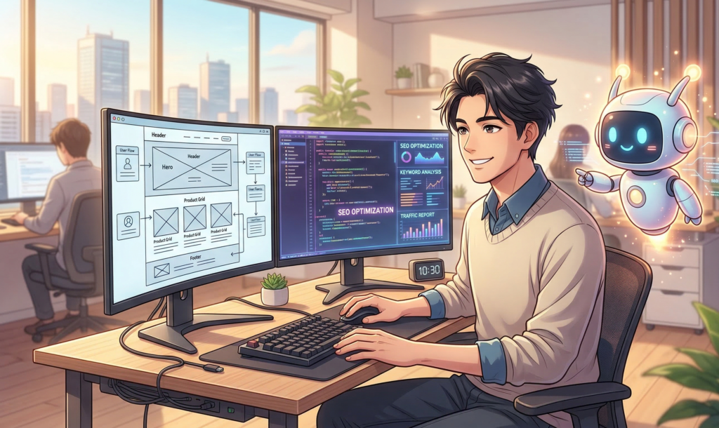 AIとSEO対策を進めるウェブ開発者