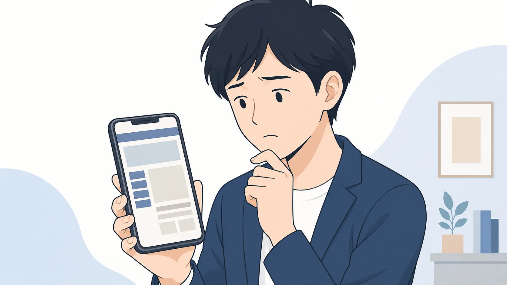応募する前にスマホで会社名を検索し、情報の少ないページを見て迷っている求職者